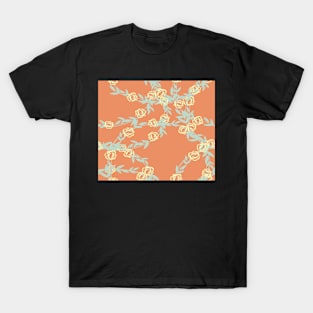 orange  floral pattern T-Shirt